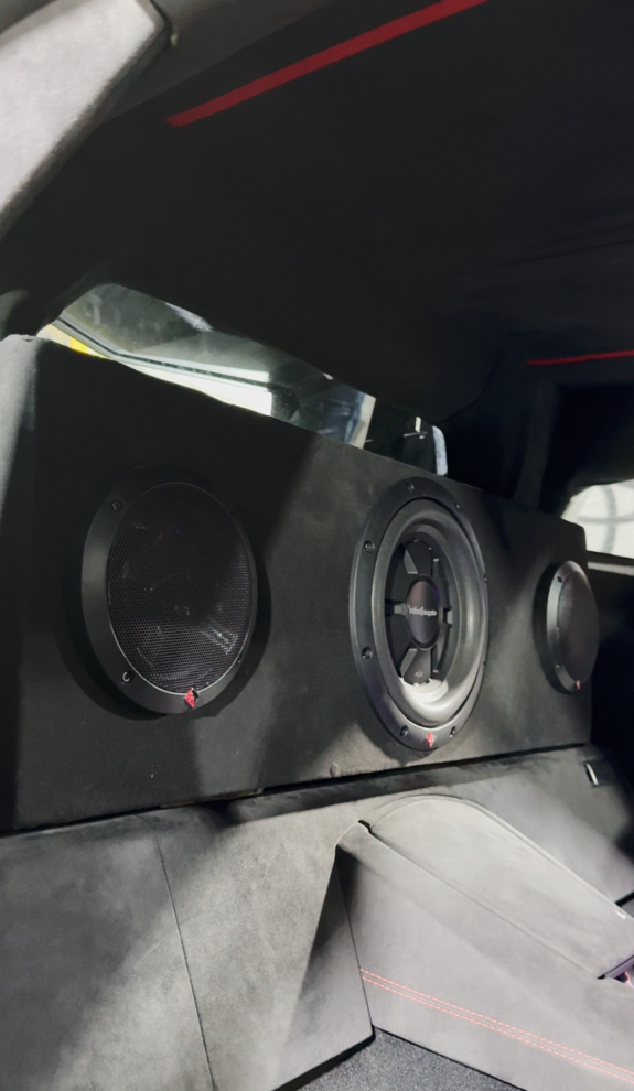 Car sound system with speakers installed in a car in Dubai